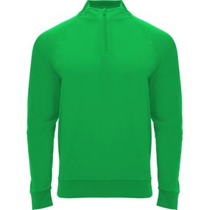 Varen Groen sportshirt met raglanmouwen en halve rits manchetten van ribboord model Epiro maat L