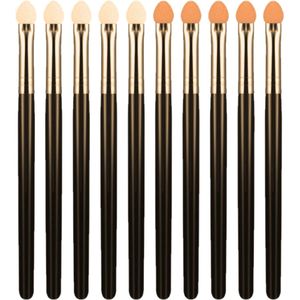 Igoods Oogschaduw Applicators - Oogschaduw Sticks - Oogschaduw Borstel Spons - Eyeliner Borstel - Make-up - Goud/Zwart - 10 Stuks
