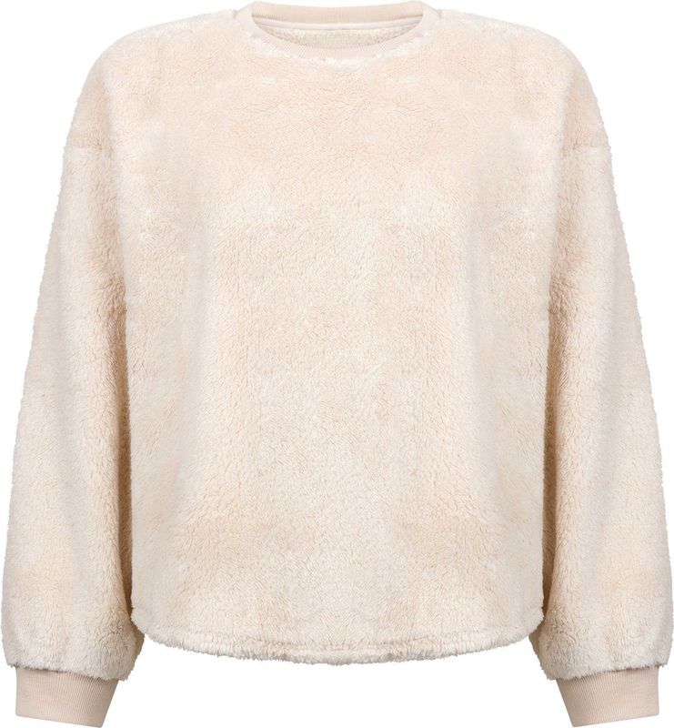 Hunkemöller Top met lange mouwen Fluffy Fleece Beige XS