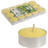 Citronella theelichten - 15x stuks - geel