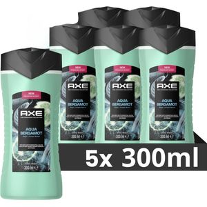 Axe Showergel Aqua Bergamot 300ML - 5 Stuks - Voordeelverpakking