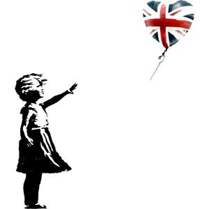 BANKSY UK Election Souvenir Special Balloon Girl Brexit Canvas Print
