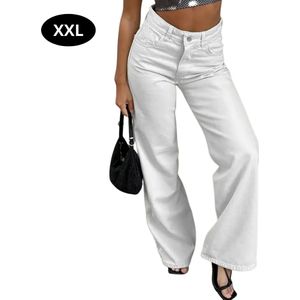 Bovista Lange Broek Dames - Spijkerbroek - Broeken - Spijker - Pants - Jeans - Trouser - Loose Fit - Straight Leg - Denim - Blauw - Maat XXL