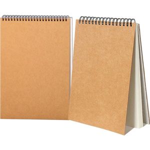 Professioneel A4 Schetsboek Set van 2 met Stevige Spiraalbinding en 160 GSM Papier