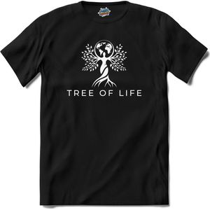Tree Of Life | Yoga - Namaste - Yoga mat - T-Shirt - Unisex - Zwart - Maat S