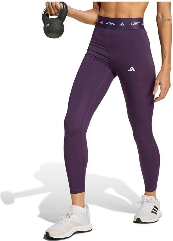 adidas - TECHFIT 7/8 Leggings - Zwart - Hoge Taille - Compressie Ondersteuning