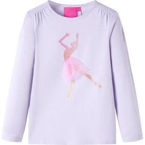 vidaXL - Kindershirt - met - lange - mouwen - 92 - lichtlila