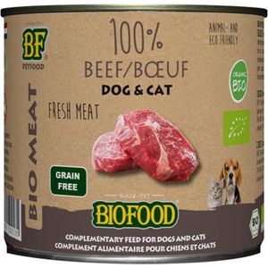 Biofood Organic - Biologisch Hondenvoer Natvoer - 100% Rund - 12 x 200 gr NL-BIO-01