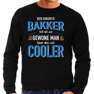 Deze kanjer is bakker net als een gewone man maar dan veel cooler sweater zwart voor heren - cadeau trui - Vaderdag kado XXL