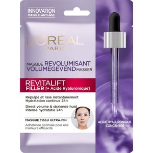 L’Oréal Paris Skin Expert Revitalift Filler Hyaluronzuur Tissue Masker - 20 Stuks - Voor Meer Volume en een Gladde Huid