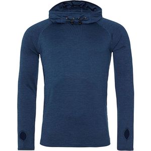 Herensporthoodie 'Cool Cowl Neck' Navy Melange - S