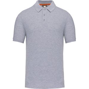 Polo Heren M WK. Designed To Work Kraag met knopen Korte mouw Oxford Grey 90% Katoen, 10% Viscose