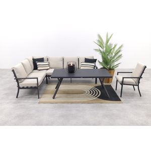 Sergio lounge dining set met stoel - Carbon/Desert - 3-delig links