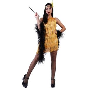 Charleston jurk - Great gatsby outfit - Jurk jaren 20 - Carnavalskleding - Carnaval kostuum - Goud - Dames - Maat M