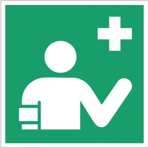 Eerstehulpverlener bord – E064 - Dibond - 40 x 40 cm