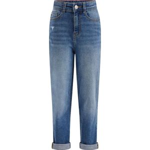 WE Fashion Meisjes high rise mom fit jeans met stretch - Maat 158