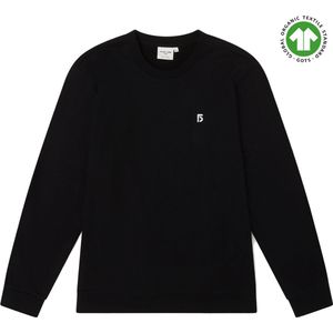 FIVE LINE LABEL - Basic Trui Zwart - Heren - Biologisch Katoen - Oversized Fit - Maat XS/S