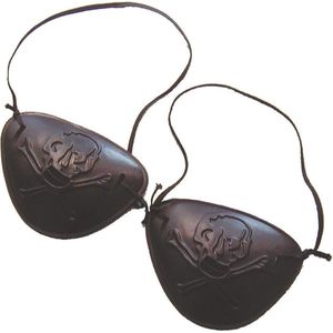 2x stuks piraten ooglapjes accessoire zwart buigzaam plastic - Piraten thema verkleedkleding