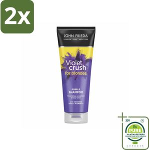 John Frieda – Shampoo – Sheer Blonde Colour Renew Zilver – Neutraliseert gele tonen – 250 ml - Voordeelverpakking - 2 stuks - Zilveren haarschampoo - Gele tint neutraliseren