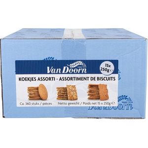 van Doorn Koekjes assorti c/z/z 250 gr per pak, doos 12 pakken