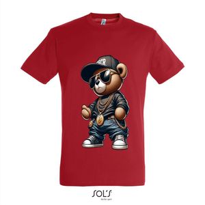 T-Shirt 1-196 Gangster Teddy - Rood, M