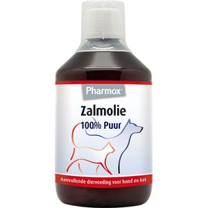 Pharmox Hond & Kat Zalmolie | Voor een gezonde huid en een glanzende vacht van je hond of kat | Zalmolie uit IJslandse wateren | 100% Puur | 425 ml