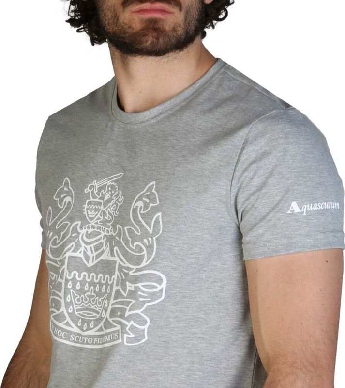 Aquascutum - QMT002M0-09 - T-shirt - Darkgray, White - Heren