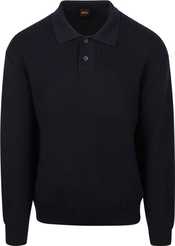 BOSS Longsleeve Poloshirt Kotor Navy - Maat M - Heren - Pullovers