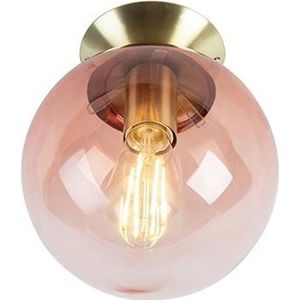 QAZQA pallon - Art Deco Plafondlamp - 1 lichts - Ø 200 mm - Roze - Woonkamer | Slaapkamer | Keuken