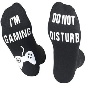 Grappige Gaming Sokken - Lichtblauw - Do Not Disturb - One Size - Perfect Cadeau voor Mannen - Huissokken - Housewarming - Verjaardag