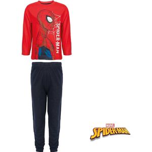 Spiderman pyjama - 100% katoen - Marvel Spider-Man pyama - blauw met rood - maat 98/104
