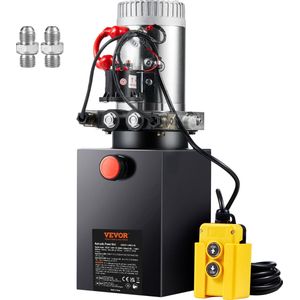 VEVOR Hydraulische Pomp Hydraulische Eenheid 12V Hydraulische Eenheid 1600W Dubbelwerkende Hydraulische Pomp Hydraulisch Aggregaat 2 Gal Tank Handpomp Hydraulische Eenheid voor Liften, Vorkheftrucks enz