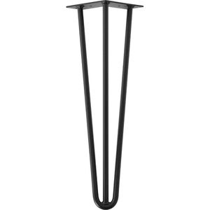 Zwarte massieve 3-punt hairpin tafelpoot 45 cm