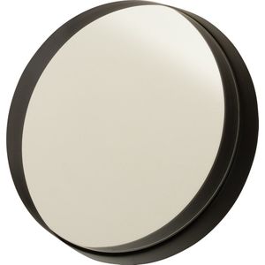 J-Line spiegel Rond Boord - metaal - zwart - small