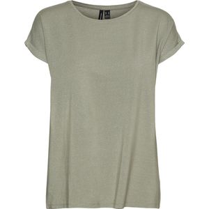 Vero Moda VMLAVA PLAIN SS TOP LUREX STRIP GA NOOS Dames T-shirt - Maat XS