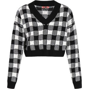 myMo - ROCKS - Trui - Zwart/Wit - V-hals - Lange Mouw