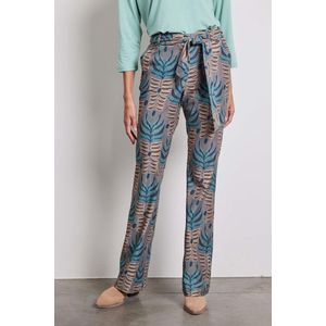 DIDI Dames Travel pants Paseo in taupe with Odyssey print maat 44