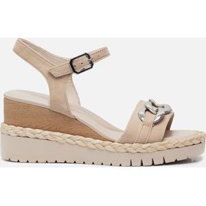 Tamaris Sandalen met Sleehak wit Leer - Dames - Maat 41