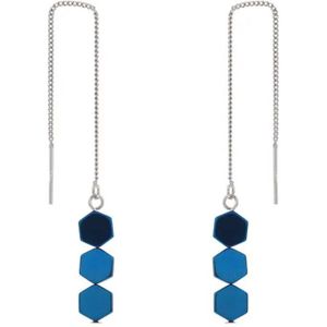 oorbellen dames | oorhangers dames | 925 zilver | zilveren dames oorbellen | blauwe dames oorbellen | doortrek oorbellen | cadeau voor vrouw | black friday 2023 | sinterklaas | kerstcadeau voor vrouw