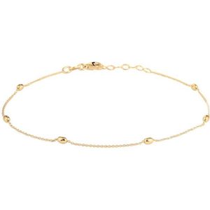 YO&NO - Enkelbandjes - Zilver verguld - Anker - Bolletjes - 26cm - Sieraden Vrouw - Zilver 925