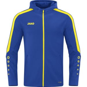 JAKO Power Jas met Capuchon Kind Royal-Geel Maat 128