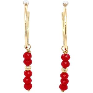 Pat's Jewels Oorbellen Dames - Oorringen Dames - Goud - Rood - 20 mm