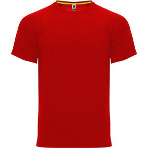 Rood unisex snel drogend Premium sportshirt korte mouwen 'Monaco' merk Roly maat S