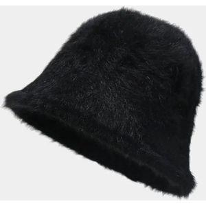 ASTRADAVI Winter Hats - Hoed - Stijlvolle en Elegante Pluche Emmer Hoed - Eén Maat Verstelbaar - Zwart