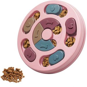 JAXY Hondenpuzzel - Honden Speelgoed Intelligentie - Hondenspeelgoed - Hondenspeeltjes - Slow Feeder Hond - Anti Schrokbak Hond en Kat - Voerpuzzel - Level 2 - Roze