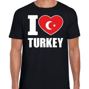 I love Turkey t-shirt zwart voor heren - Turks landen shirt - Turkije supporter kleding XXL