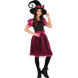 Fiestas Guirca - Pink Witch (5-6 jaar) - Carnaval Kostuum voor kinderen - Carnaval - Halloween kostuum meisjes