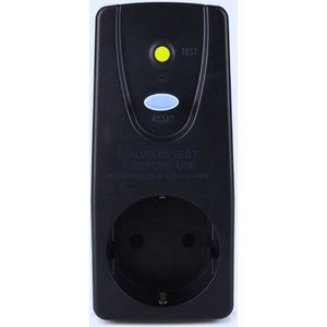 Veiligheidsschakelaar Voor Persoonlijke Bescherming - Stekker Met Aardstroomonderbreker 10 MA 220-250V 16 Amp Voor Huishoudelijke Apparaten En Gereedschappen - Zwart