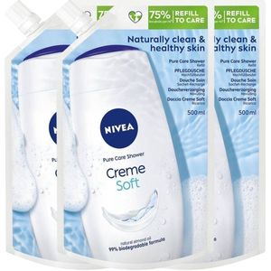 NIVEA Pure Care Shower Creme Soft Refill 3 x 500 ml