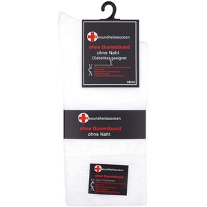 Katoenen sokken – 3 paar – wit – zonder elastiek – zonder teennaad – maat 35/38